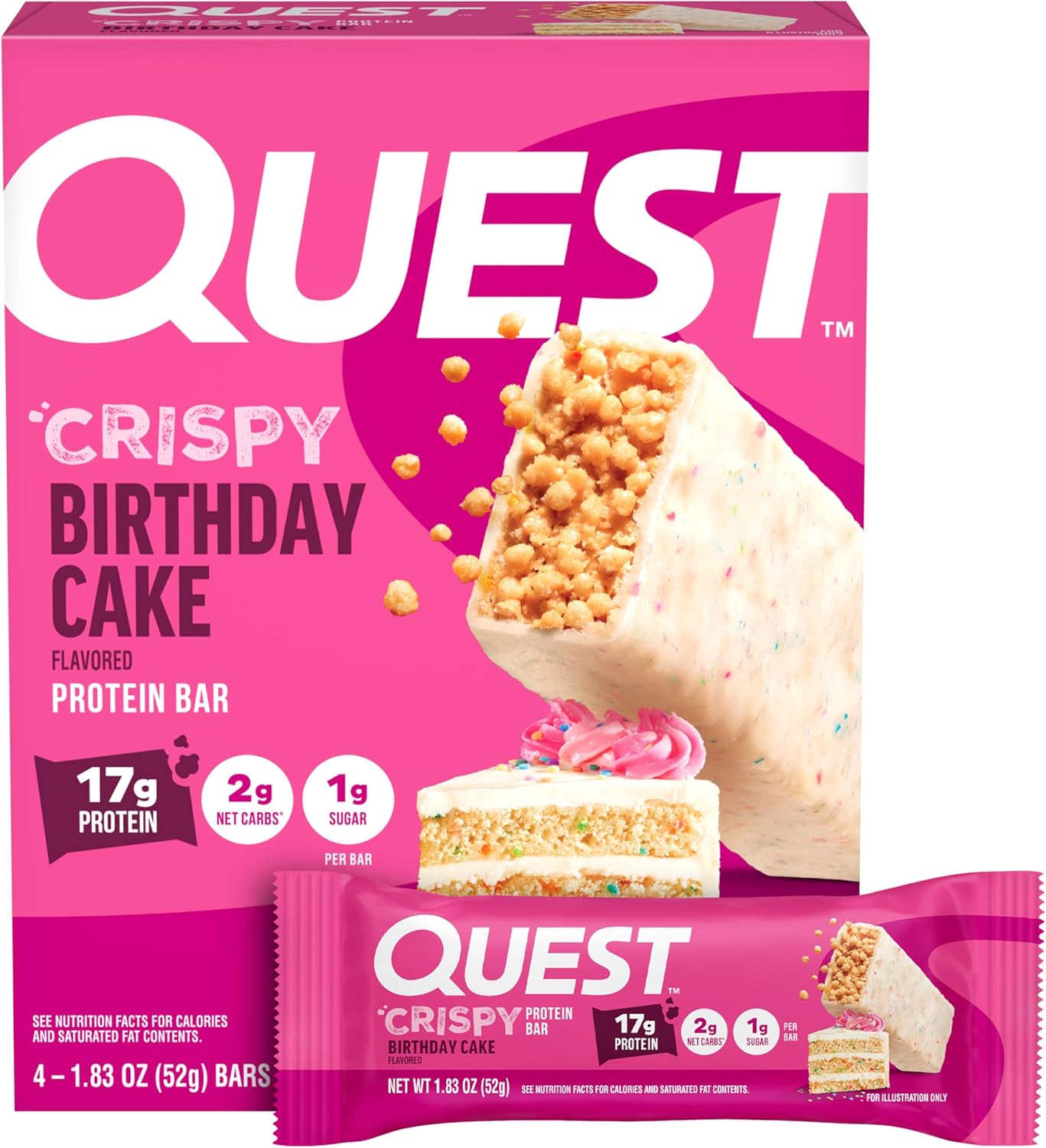 Quest Nutrition Crispy Birthday Cake Protein Bar, 17g Protei deal at Amazon