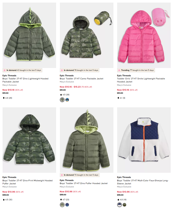 Kids Puffer Jacket Deal at Macy’s: Save $40.84