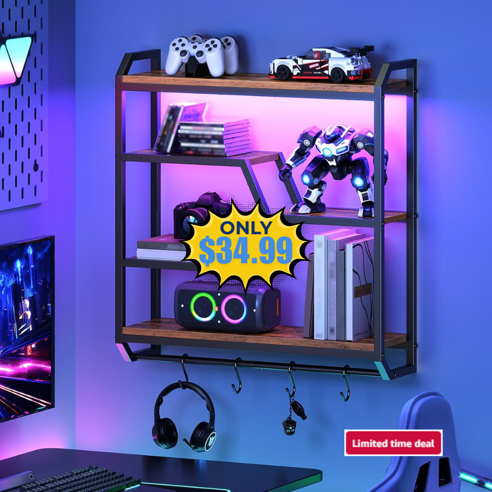 27.5″ Floating Shelf with LED Lights Deal: Save 38%