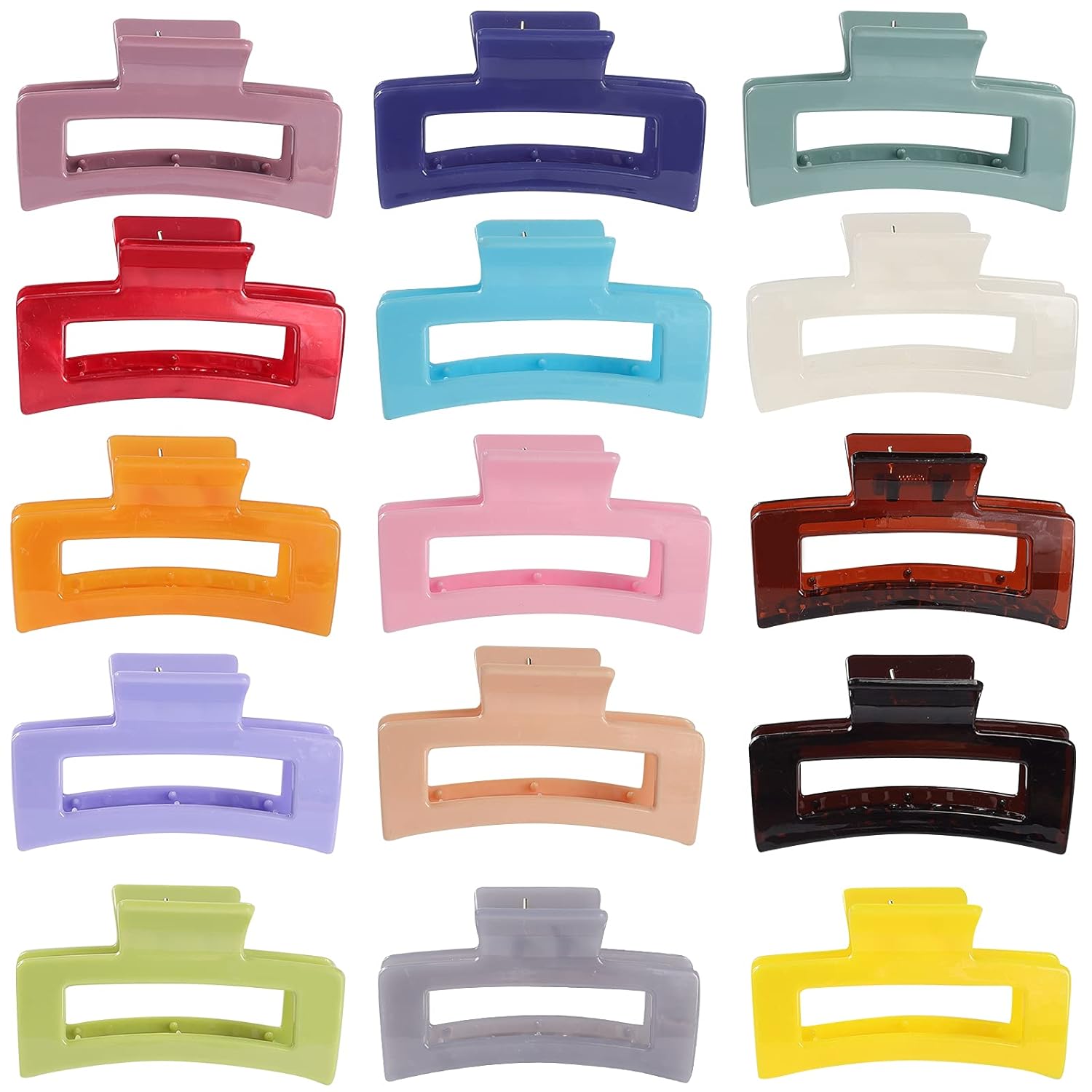 15 Pack Rectangle Hair Claw Clips – Just Only $8.99 at Amazon