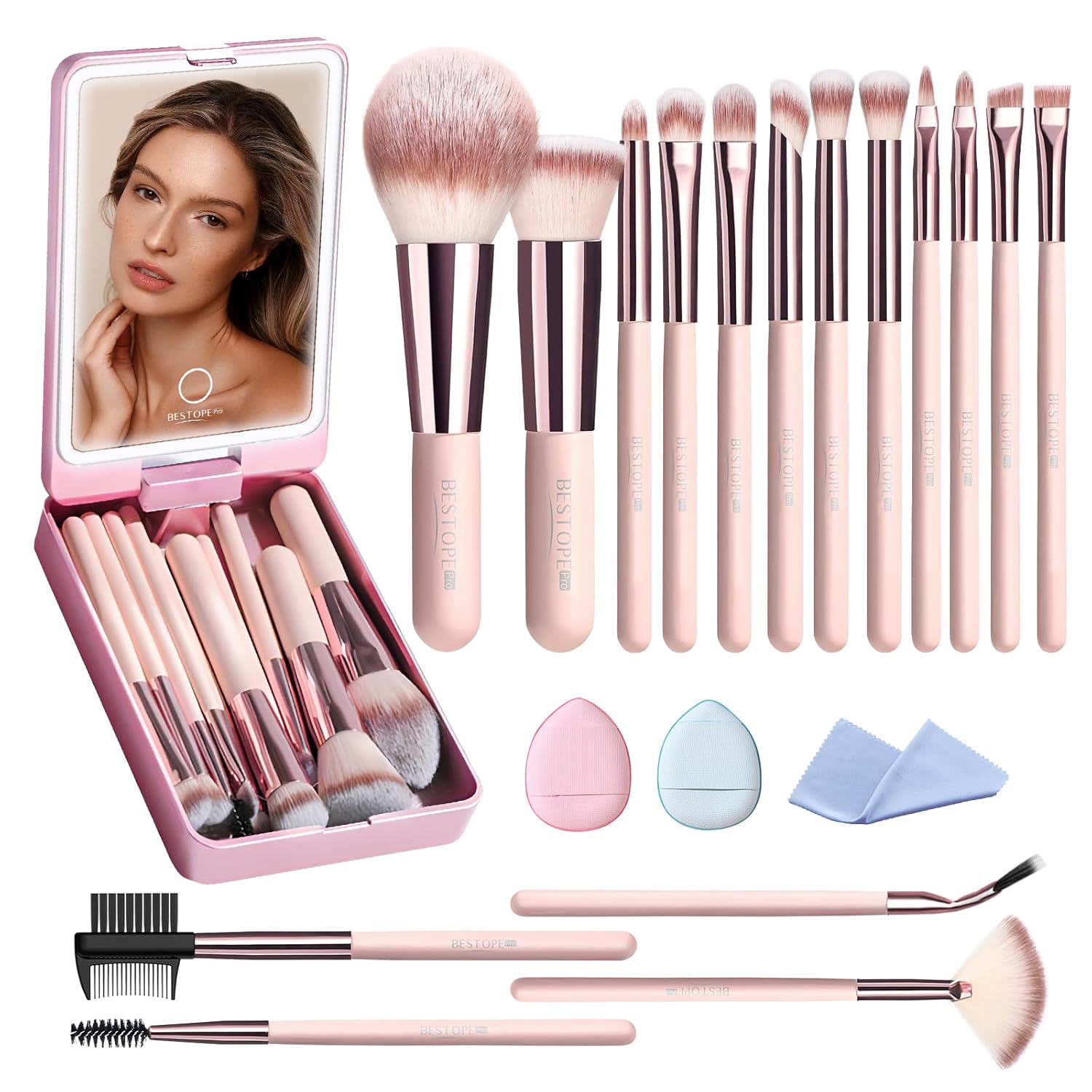20-Piece Travel Makeup Brush Set Deal: Save at Beauty Supply Warehouse