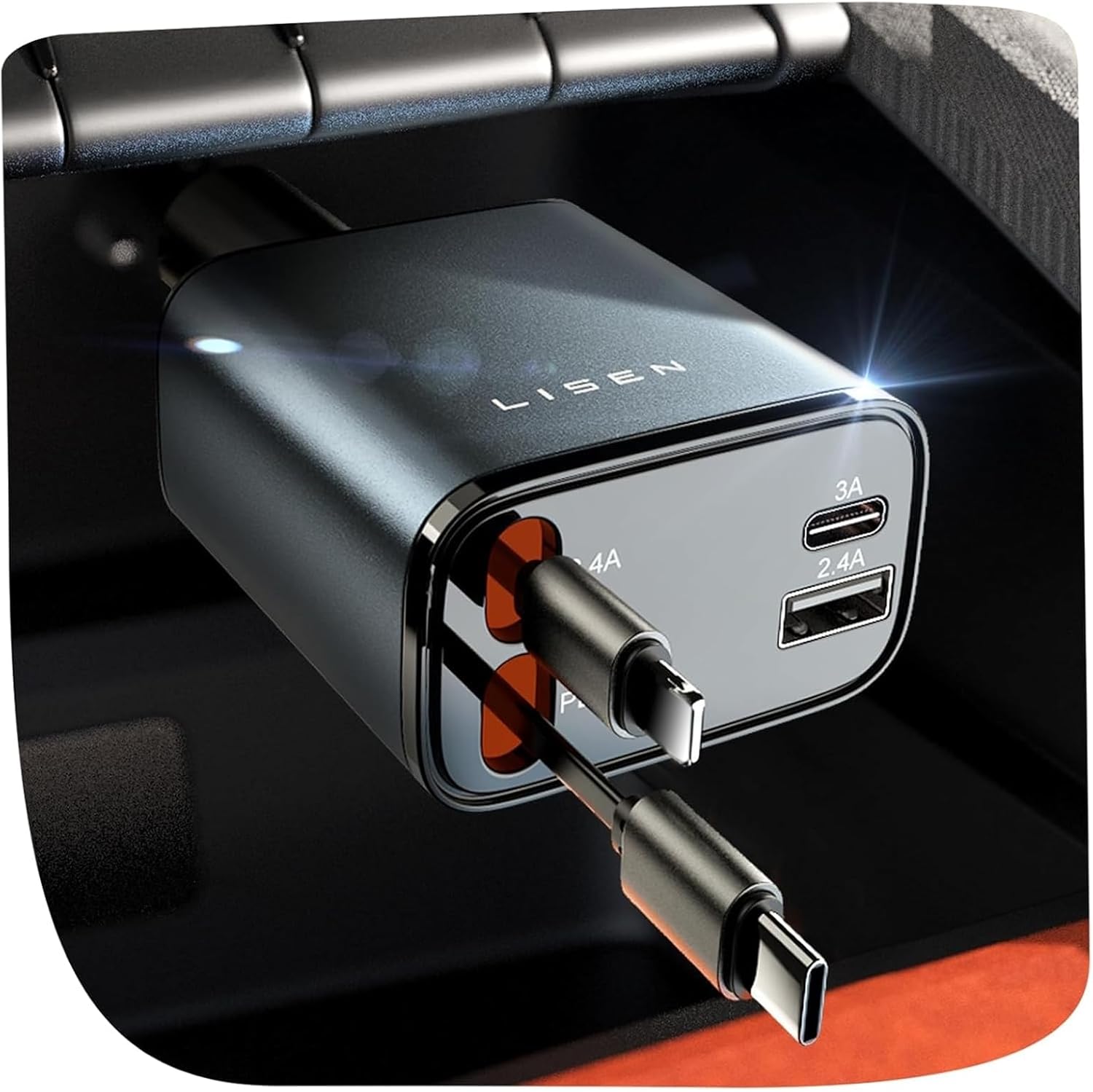 LISEN Retractable Car Charger Only $16.12 (Reg. $19.99) at Amazon