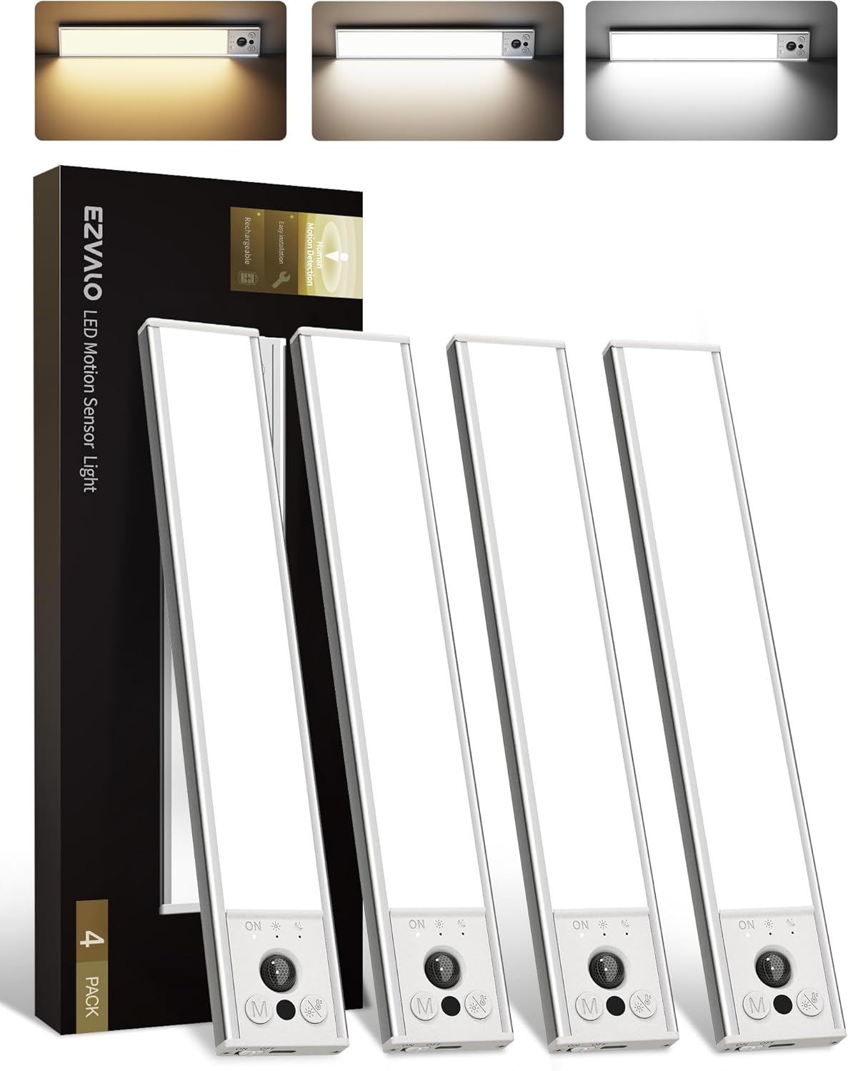 EZVALO 4-Pack Under Cabinet Lights, 2400mAh Only $31.99 at Amazon