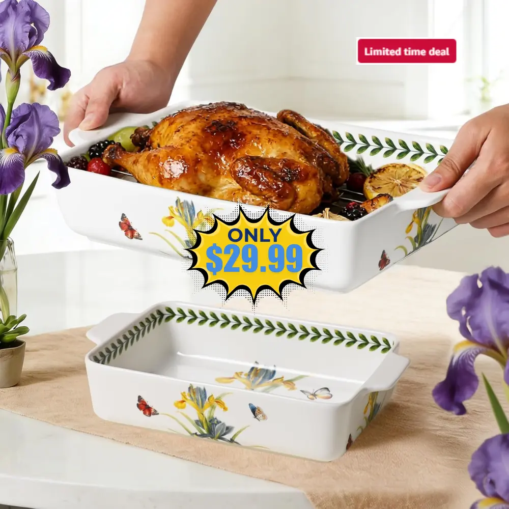 Ceramic Casserole Dish Set 2 Pcs Deal: Save 50%