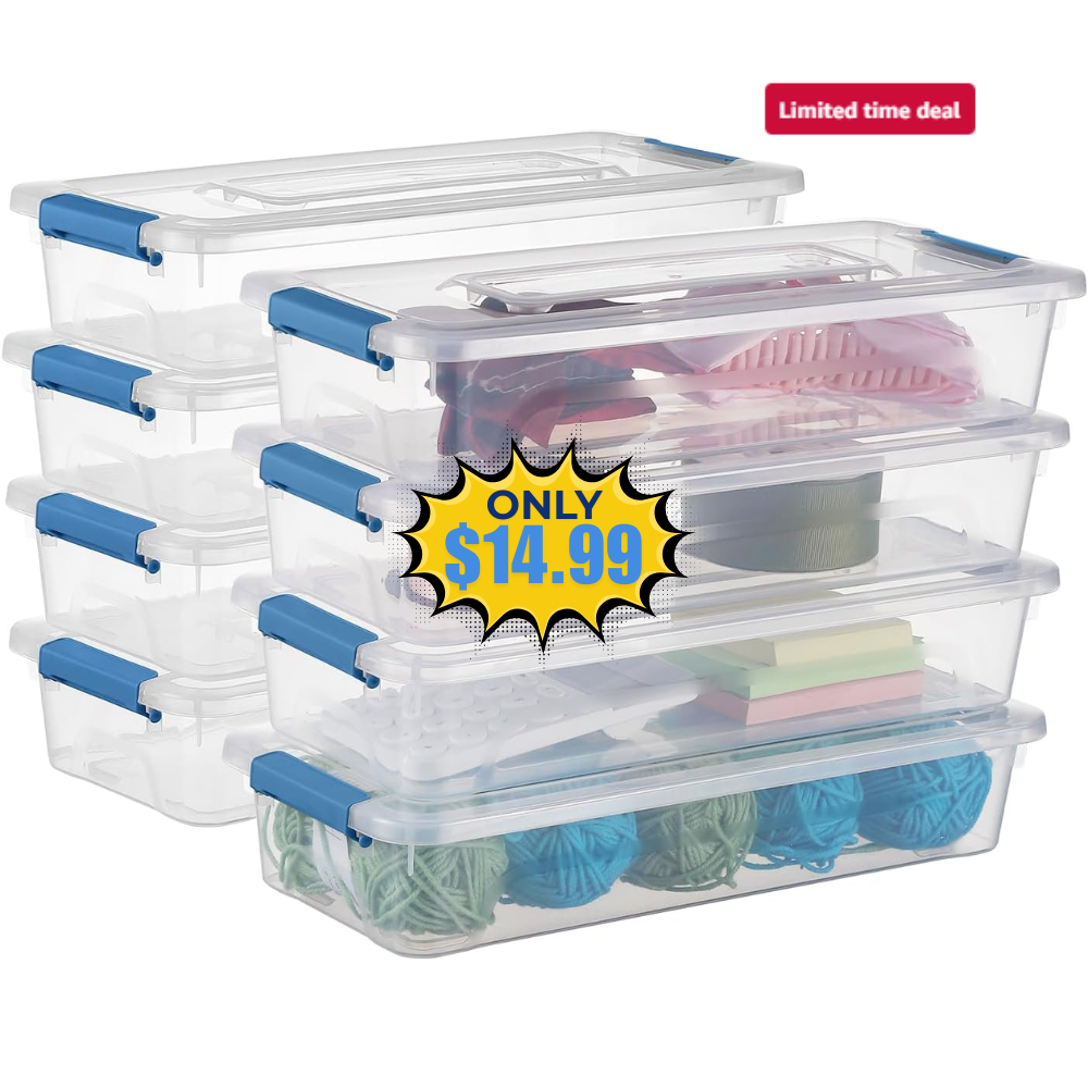 Plastic Storage Containers Clear 8 Pack Deal: Save 50%