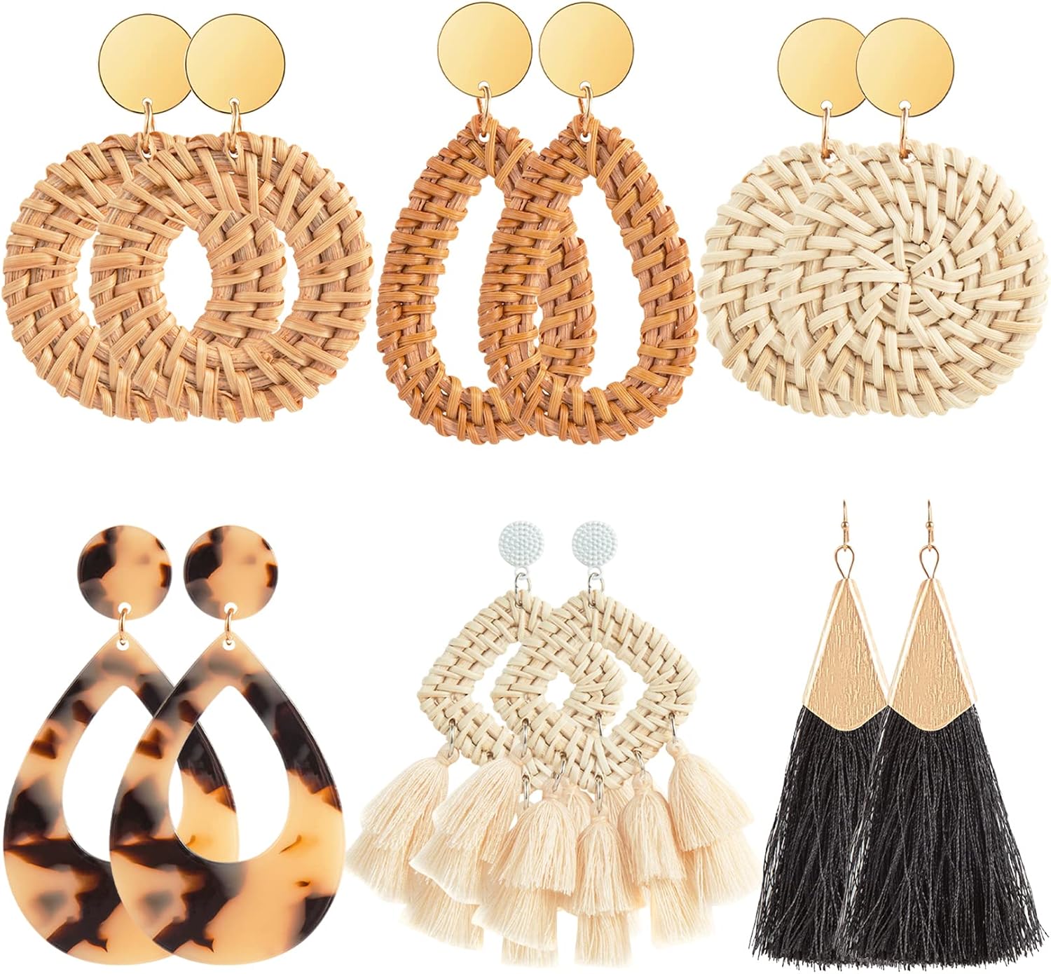 Ponpon 6 Pairs Rattan Earrings Only $9.99 (Reg. $9.99) at Amazon