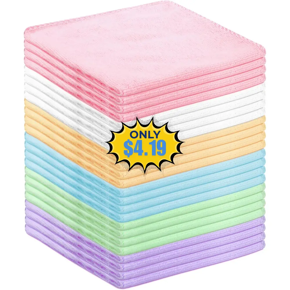24 Pack Microfiber Cleaning Cloths Deal: Save 40%