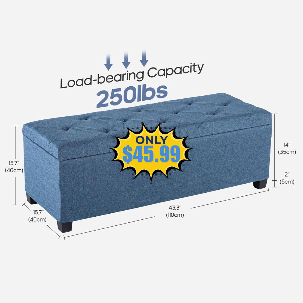DUMOS Large Storage Ottoman Bench Deal: Save 54%