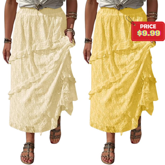 Lace Ruffle Maxi Skirts Deal: Save 50% at Amazon