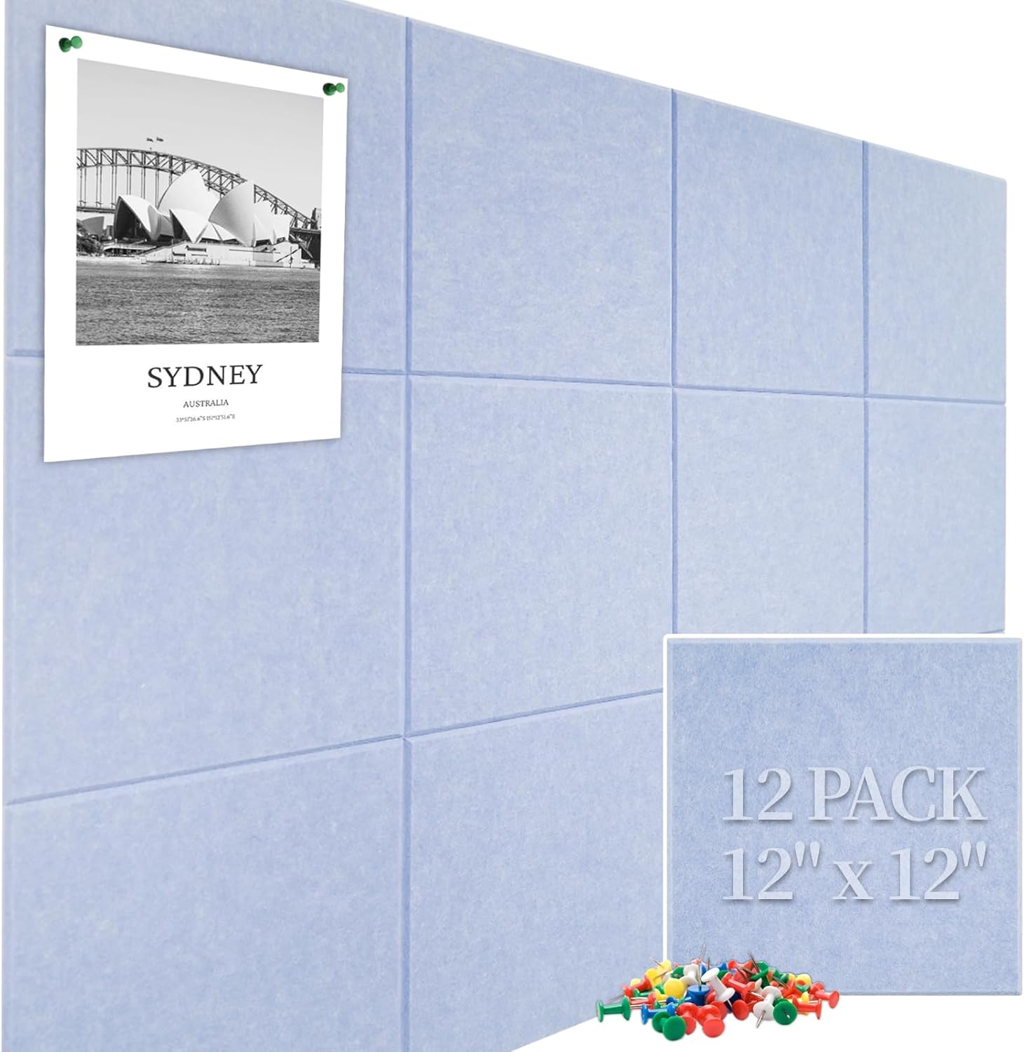 Large Cork Board Felt Wall Tiles, 47″x35″ 12 Only $39.99 at Amazon