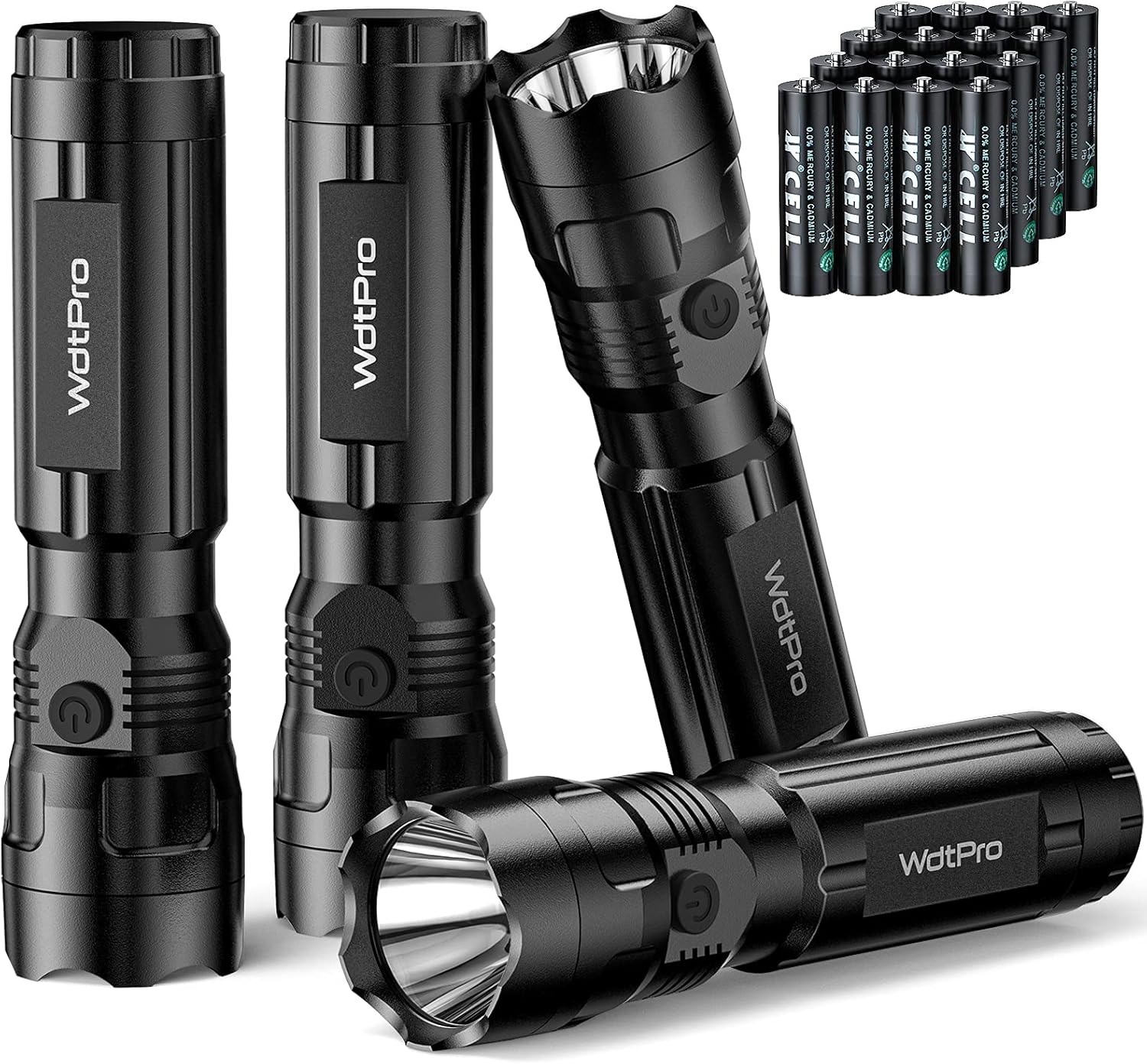 WdtPro 4 Pack LED Flashlights, Bright Flashlight with 16 AAA deal at Amazon