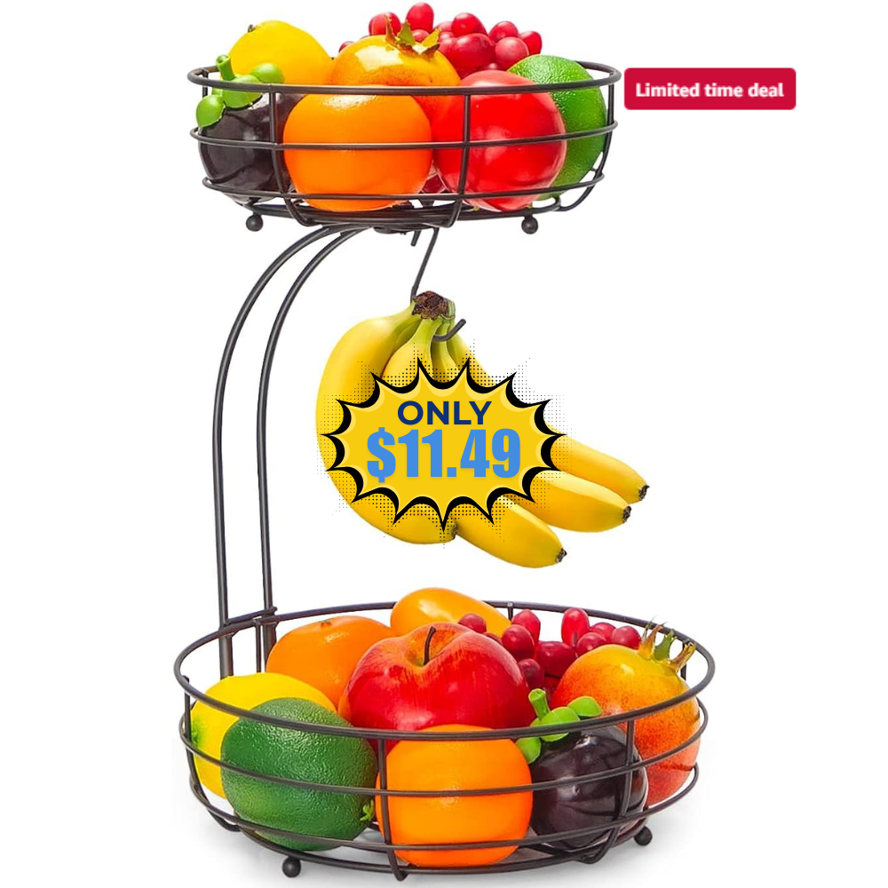 Auledio 2-Tier Fruit Vegetables Basket Deal: Save 39% at Amazon