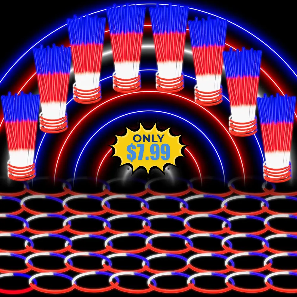 Glow Sticks Bulk 4th of July 50 Pack Deal: Save 20% at Amazon