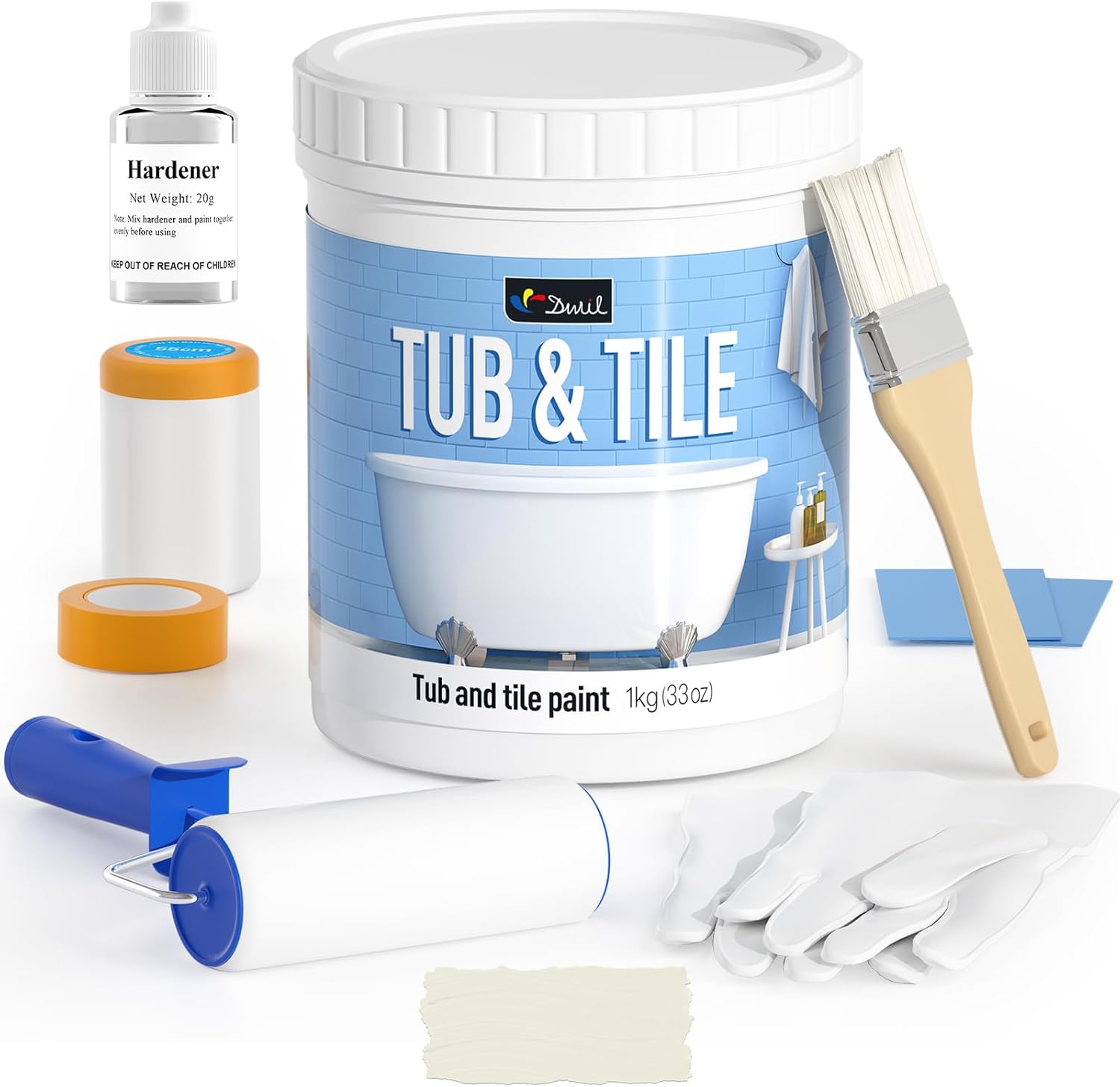 DWIL Tub Paint, Tub and Tile Refinishing Kit 33oz with Tools deal at Amazon