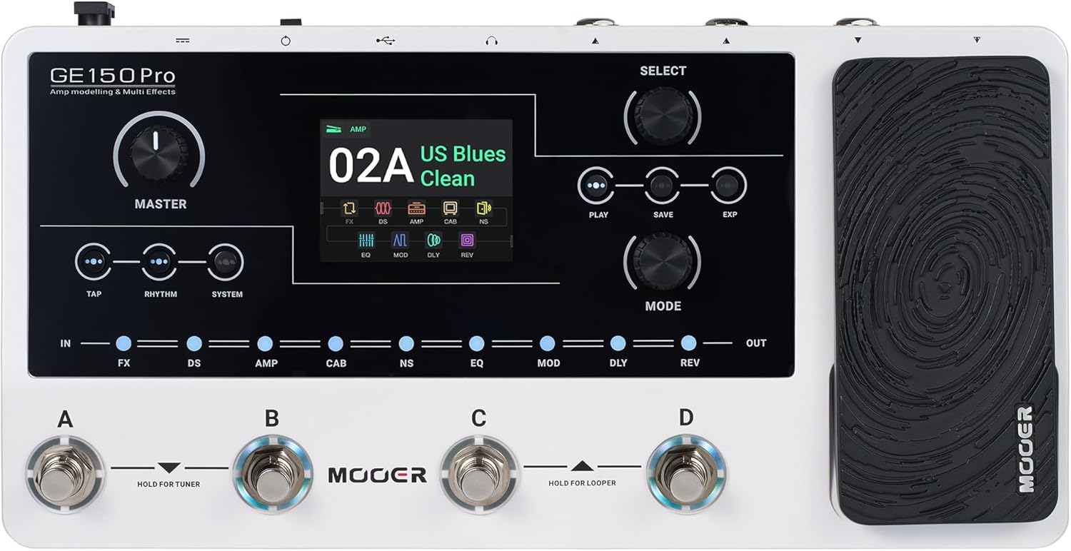 MOOER GE150 Pro Guitar Amp Modelling Multi Effects, Reverb, deal at Amazon