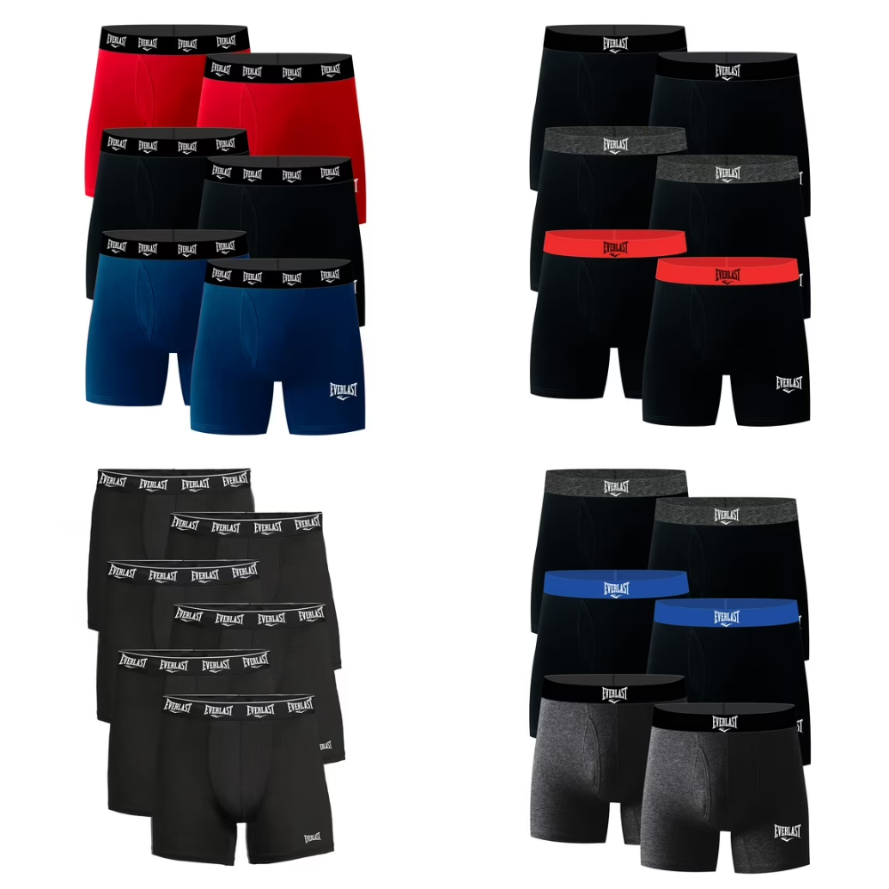 Everlast Men’s Cotton Stretch Boxer Briefs 6-Pack Deal at Walmart: Save $4