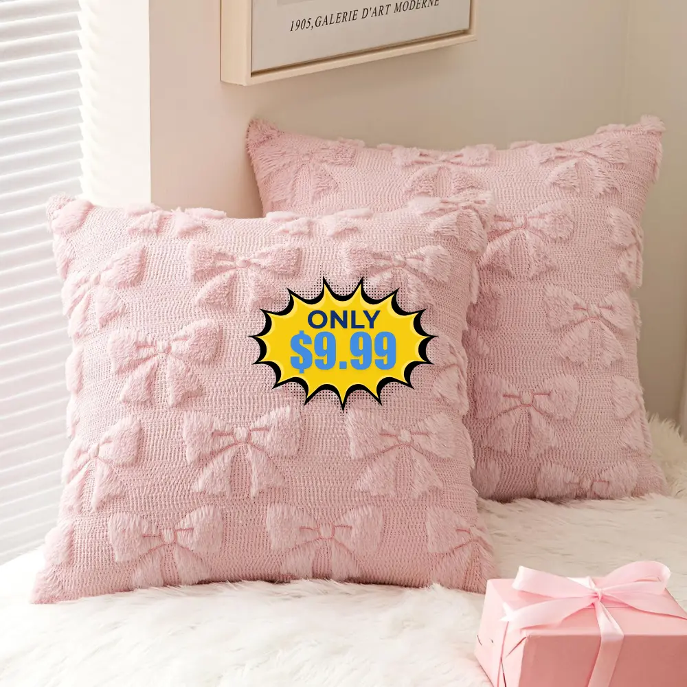MIULEE Light Pink Bow Pillow Cover Deal: Save 60% on Amazon