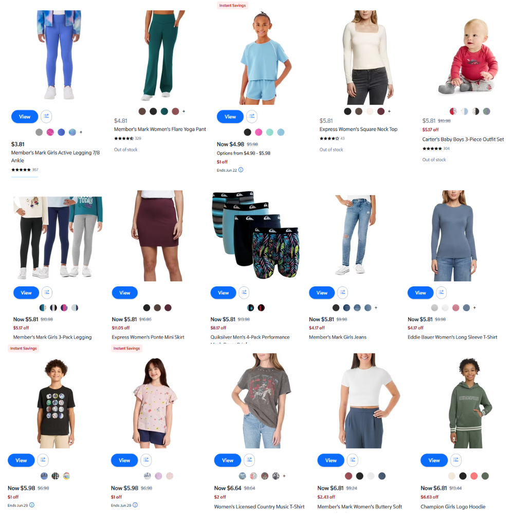 Kids Clothing Clearance from $3.81 at Sam’s Club
