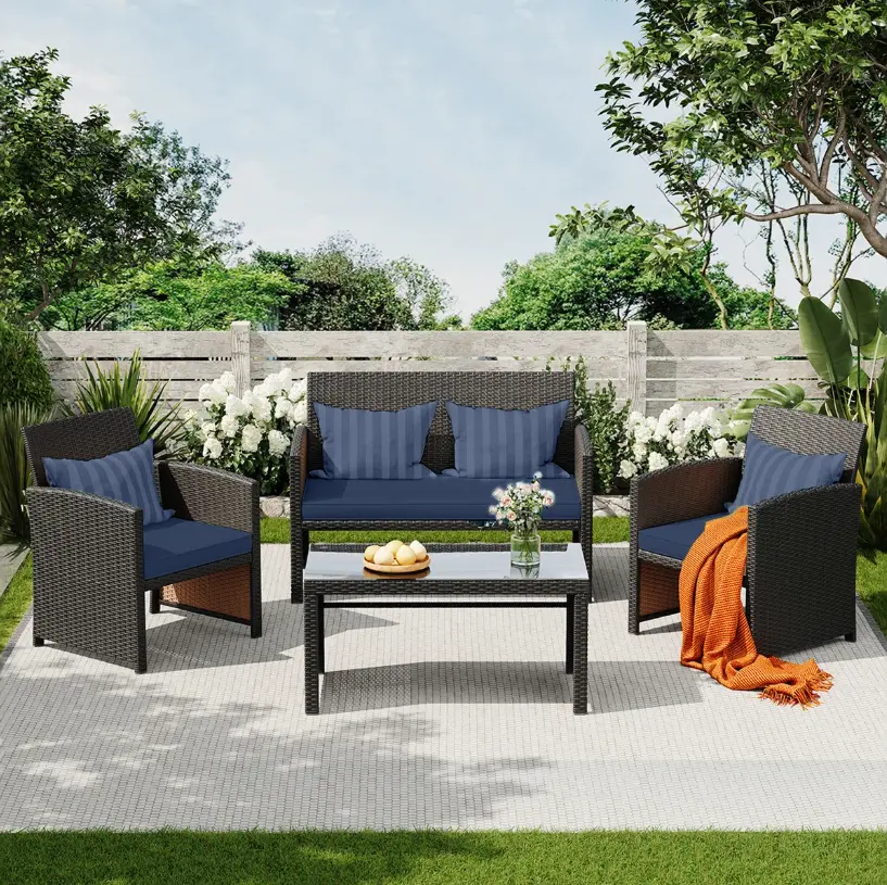 4-PC Outdoor Seating Group Deal: Save 68% at Wayfair
