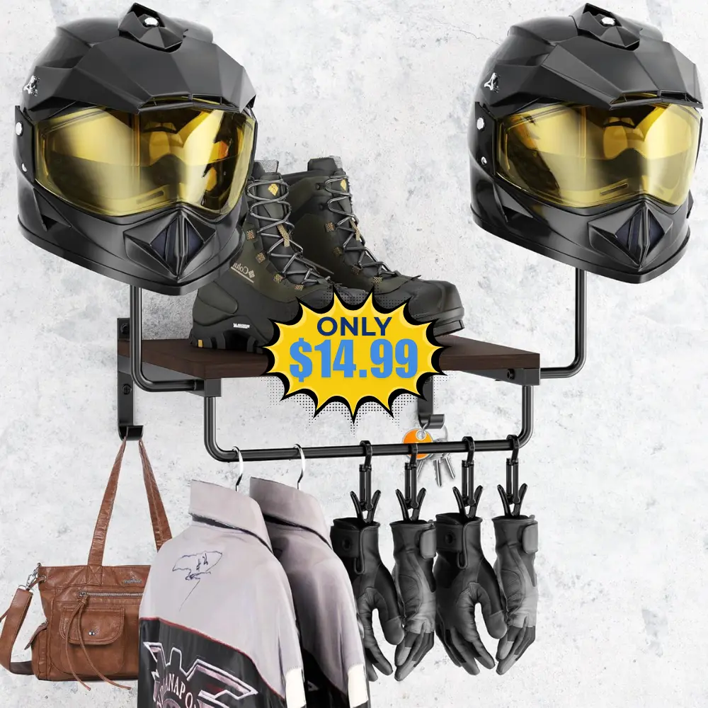 Motorcycle Helmet Holder Wall Mount Deal at Amazon: Save with Promo Code