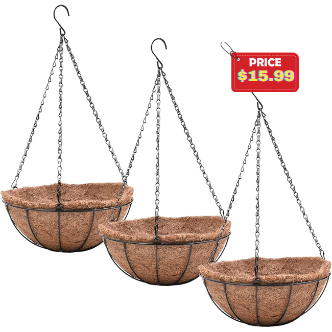 Hanging Planters Basket Set of 3 Deal: Save 20% at Amazon