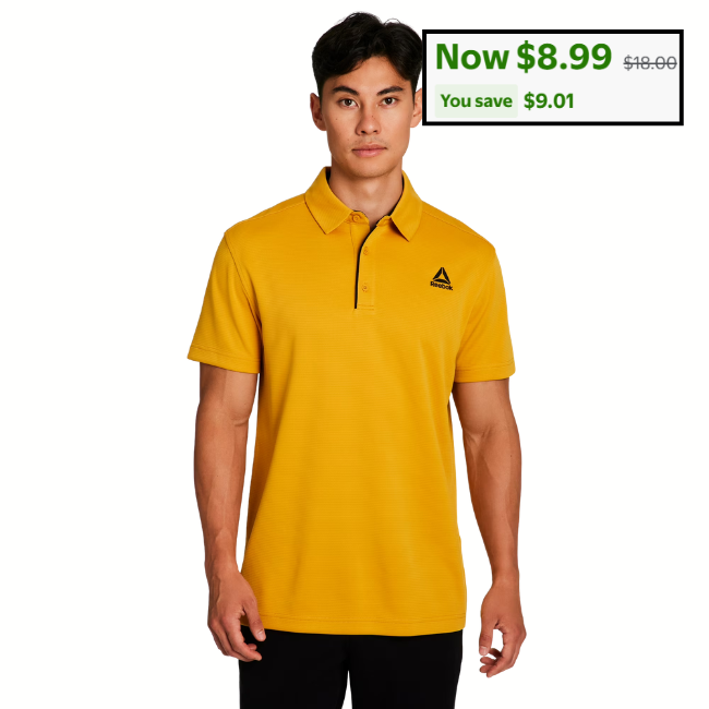 Reebok Men’s Performance Polo Shirt Deal: Save 50% at Walmart