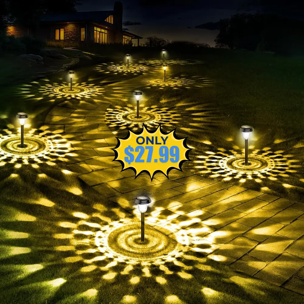 10 Pack Ultra Bright Solar Lights Outdoor Deal: Save 50% at Amazon