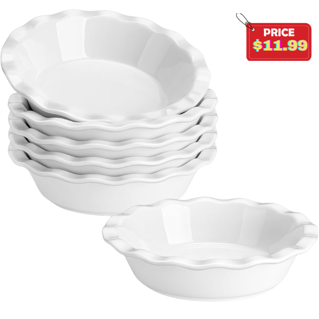 Ceramic Mini Pie Pans Set of 6 Deal: Save 50% at Amazon