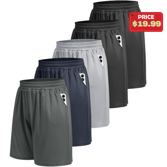 5 Pack Athletic Gym Mens Shorts Deal: Save 41% on Amazon