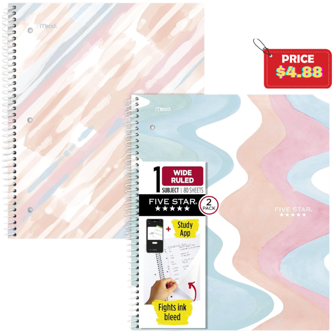 Spiral Notebook, 2 Pack Deal: Save 39% at Amazon