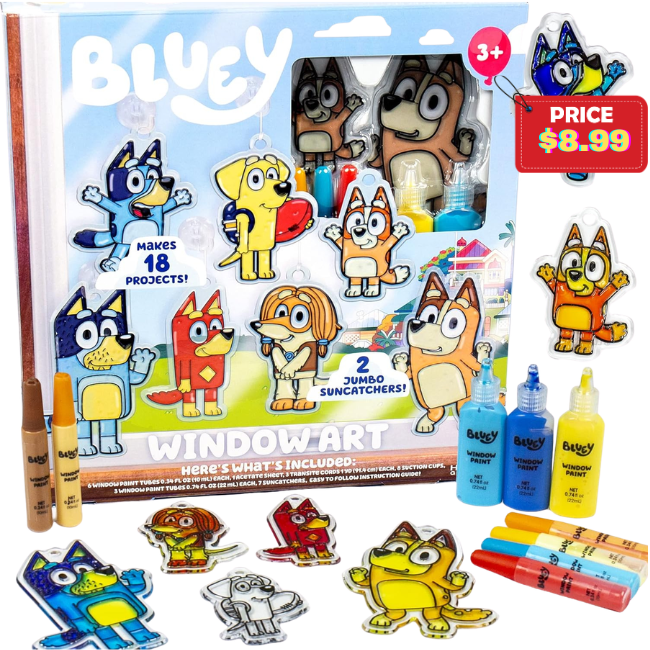Bluey Window Art Suncatchers Kit Deal: Save 45%