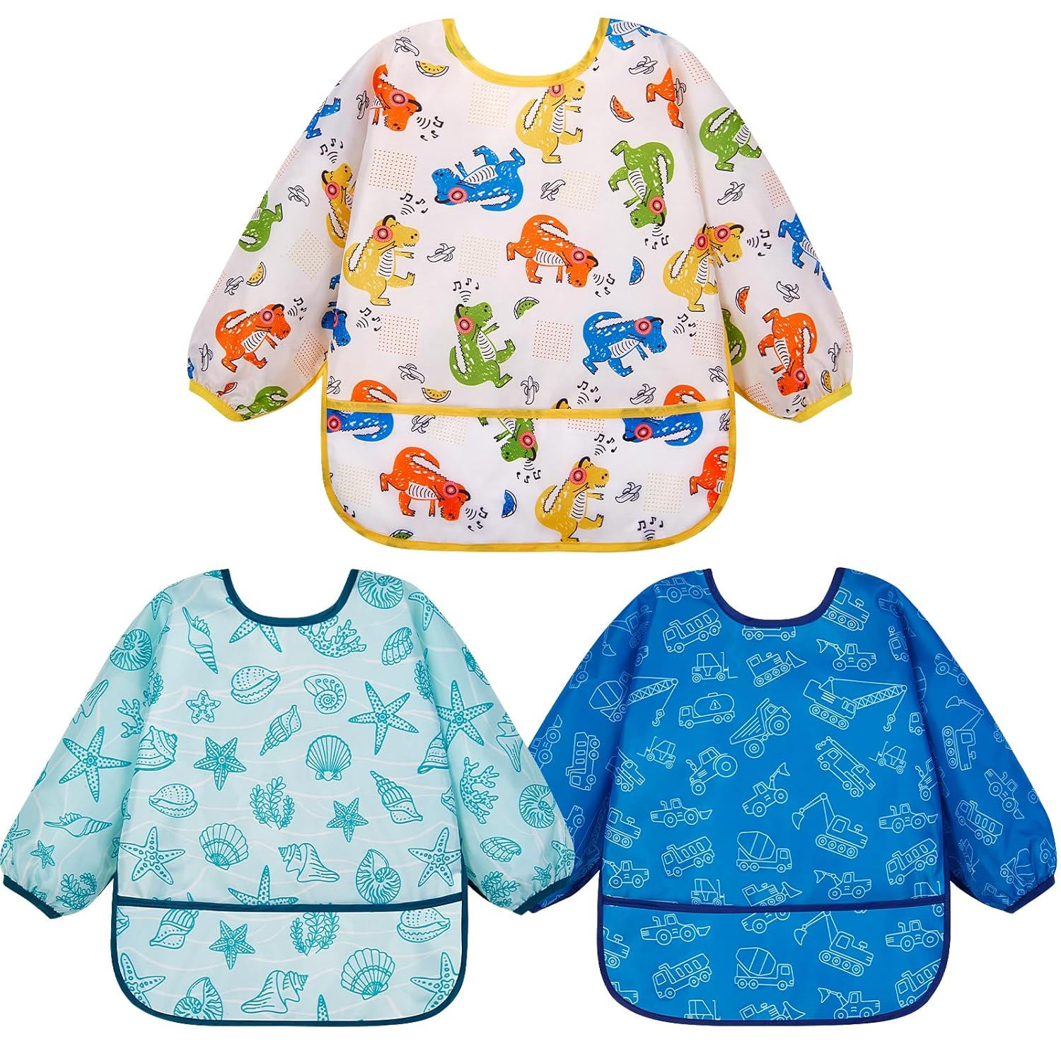 $4.99 Lictin 3-Pack Waterproof Long Sleeve Baby Bibs at Amaz deal at Amazon