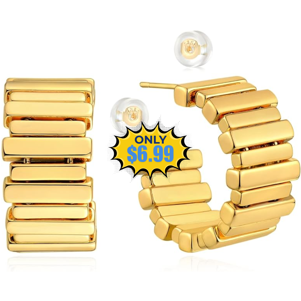 Women Hoop Earrings Gold Deal at Amazon
