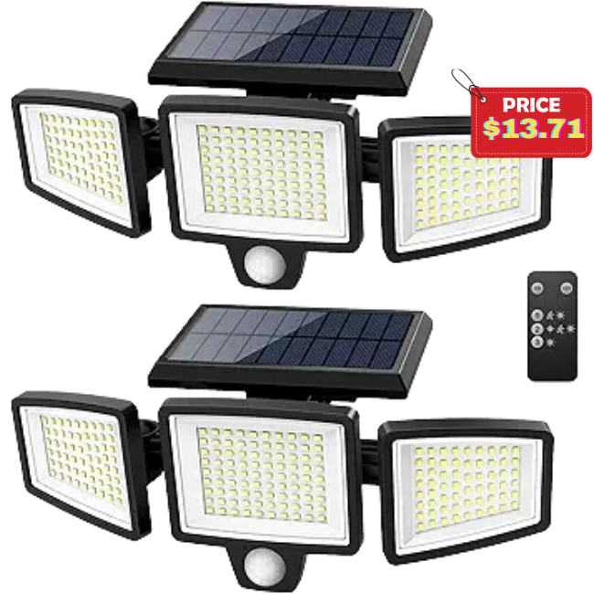 2 Pack Solar Outdoor Lights Deal: Save 50% at Amazon