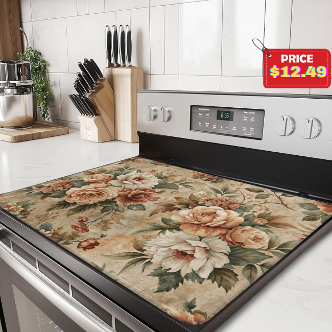 Vintage Rose Electric Stove Top Cover Protector Deal: Save 50% at Amazon