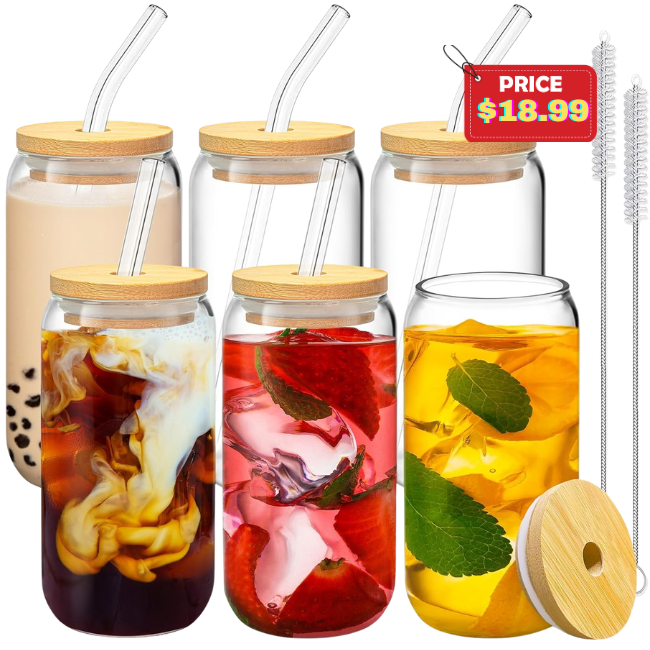 6 Pcs Glass Cups Deal: Save 15% at Amazon