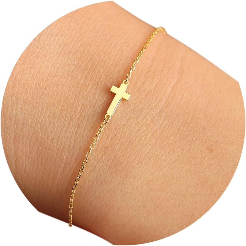 BAYLAY 18K Gold Plated Cross Bracelet – Trendy Only $7.59 at Amazon