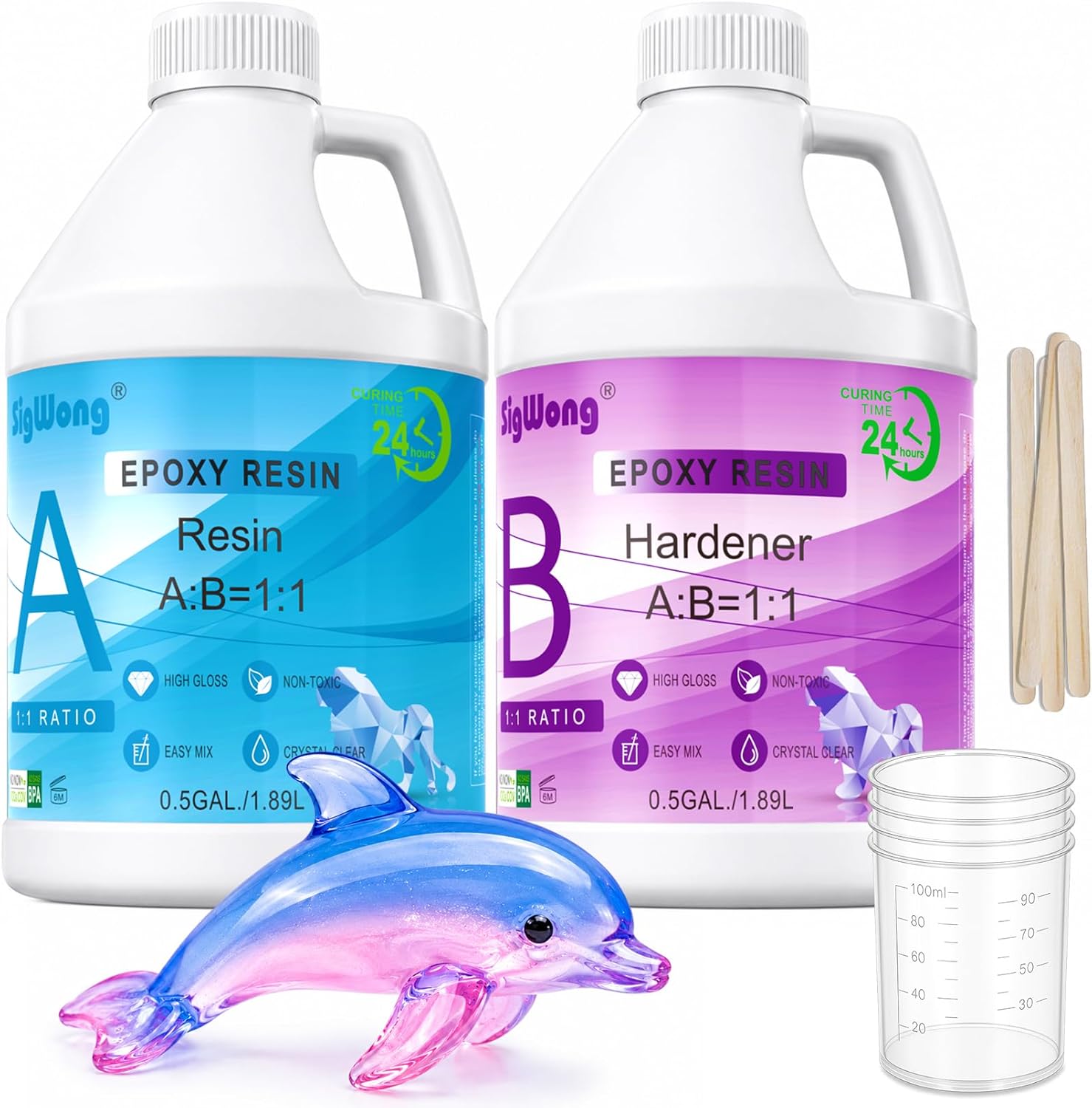 SigWong Epoxy Resin 1 Gallon - Crystal Clear Epoxy Resin Kit deal at Amazon
