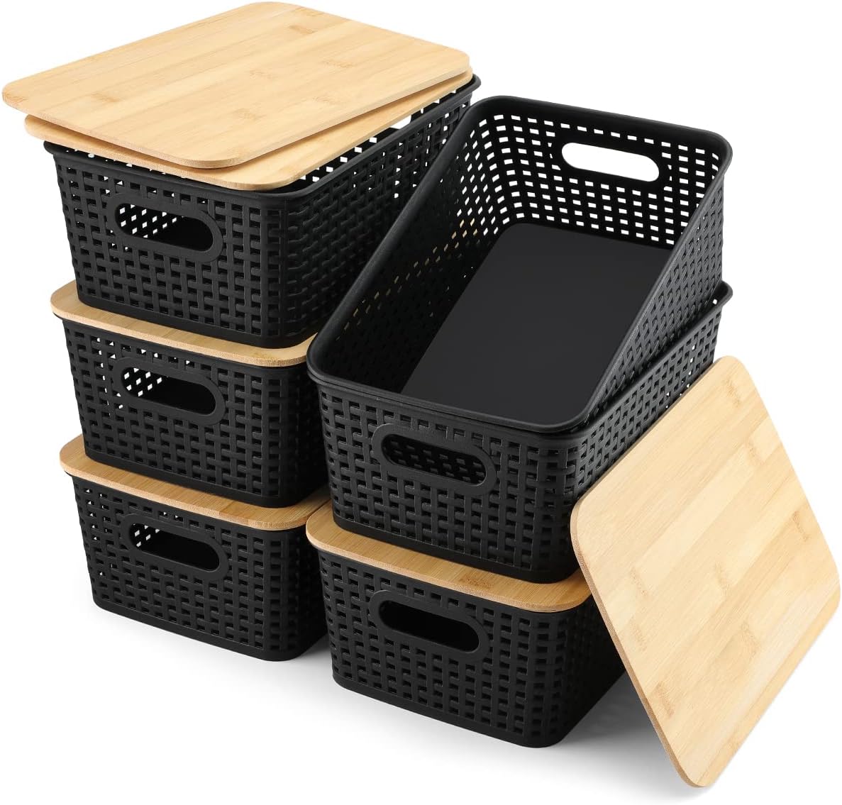 AREYZIN Storage Bins with Bamboo Only $36.99 (Reg. $36.99) at Amazon