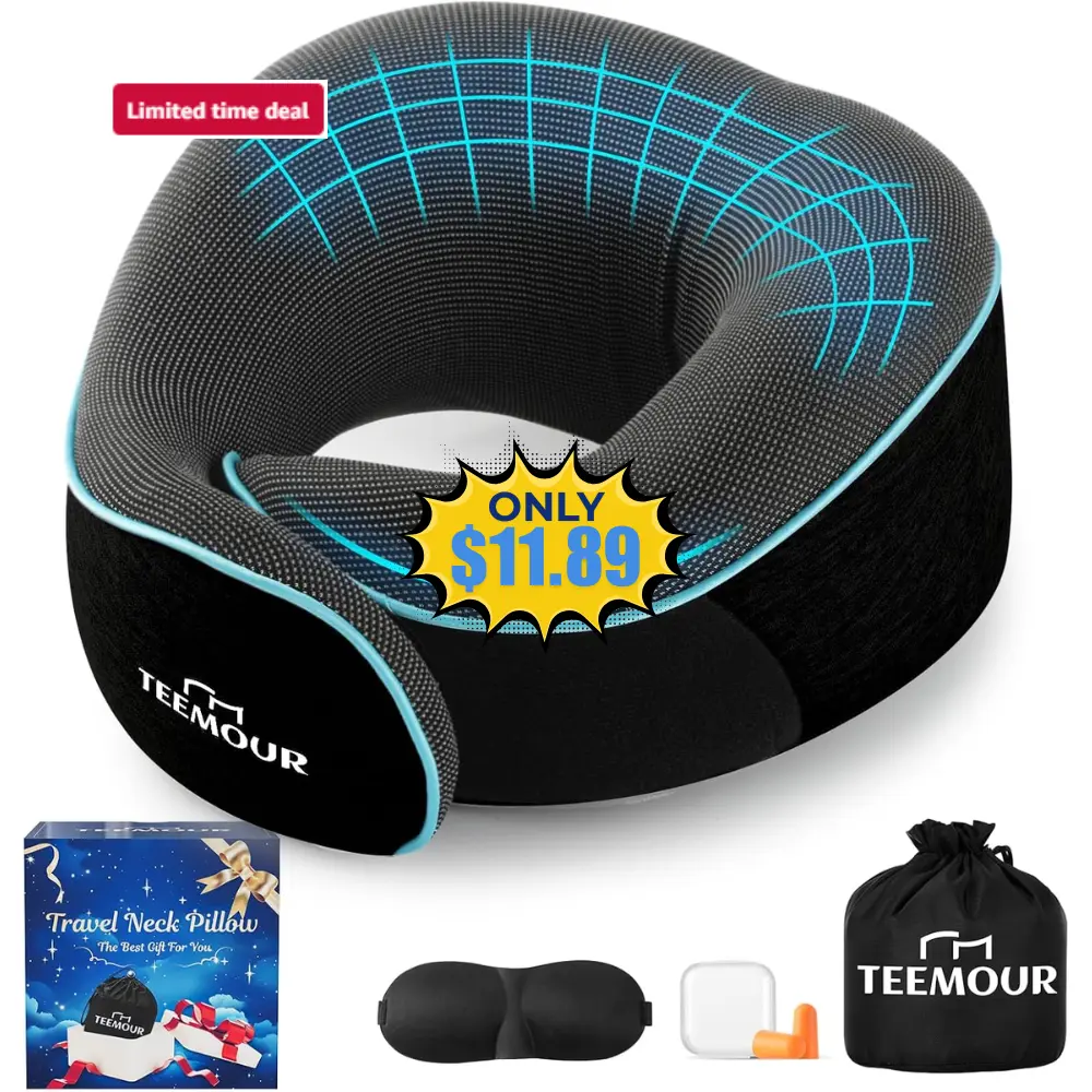 Memory Foam Travel Neck Pillow Deal: Save 46% at Amazon