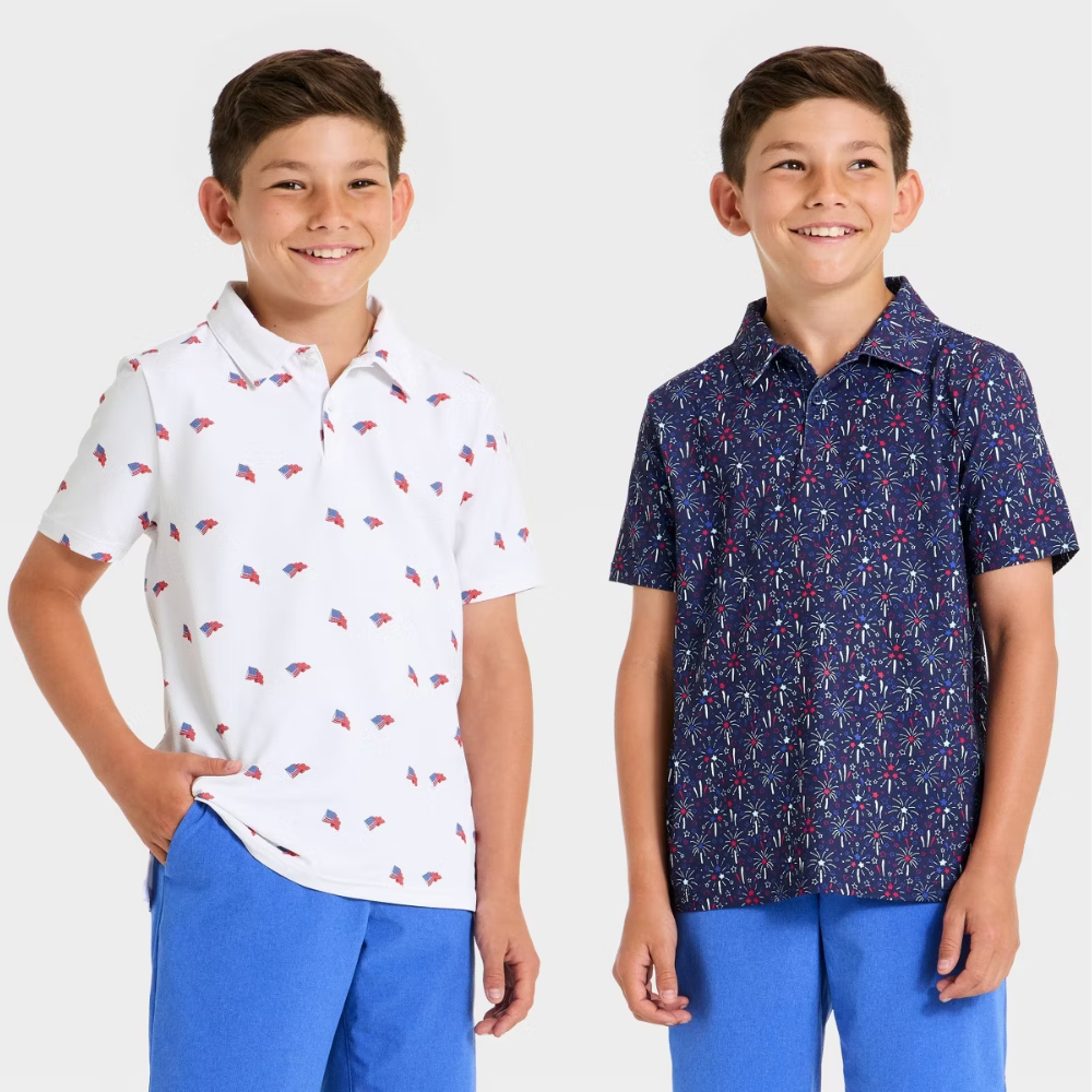 Boys’ 4th of July Textured Golf Polo Shirt Deal at Target: $15.00