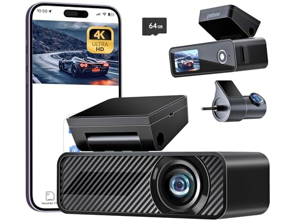 Pelsee P1 Duo 4K Front & Rear Dash Cam Deal at Woot: Save $50