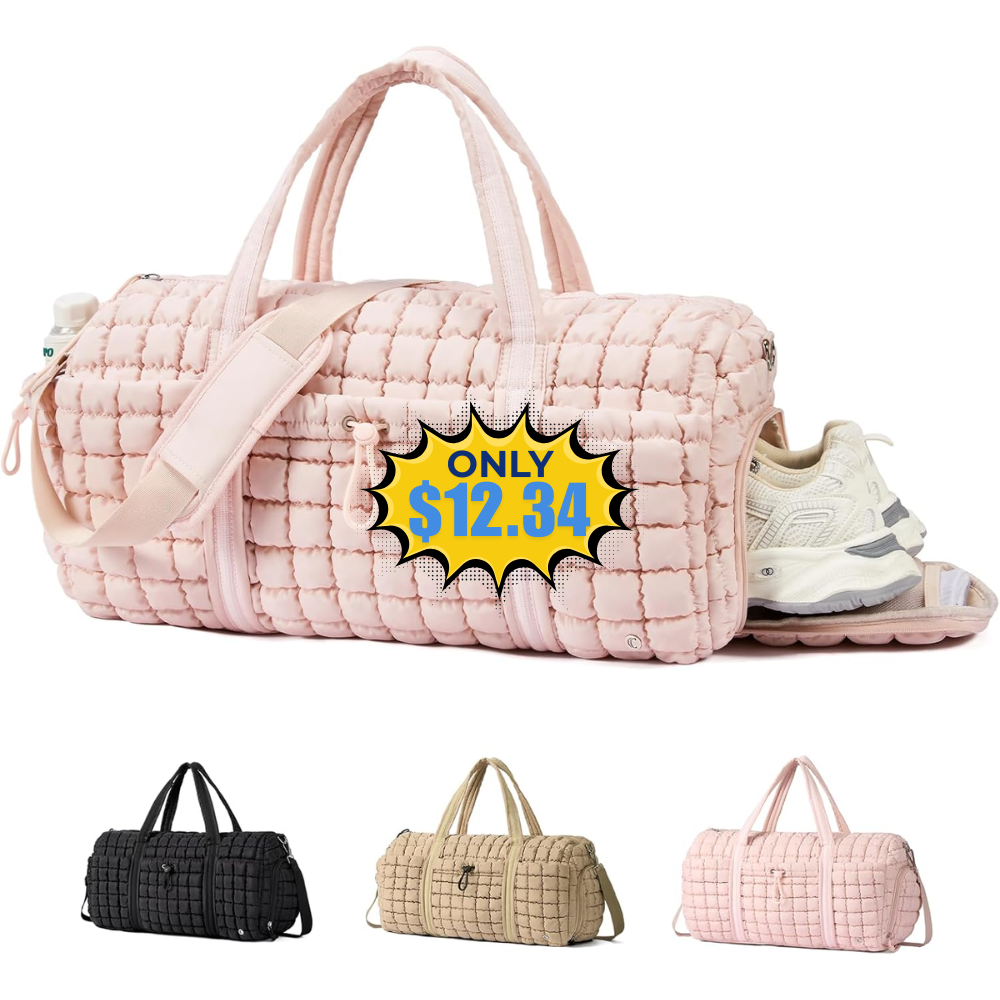 CLUCI Quilted Duffel Bag Deal: Save 64% at Amazon