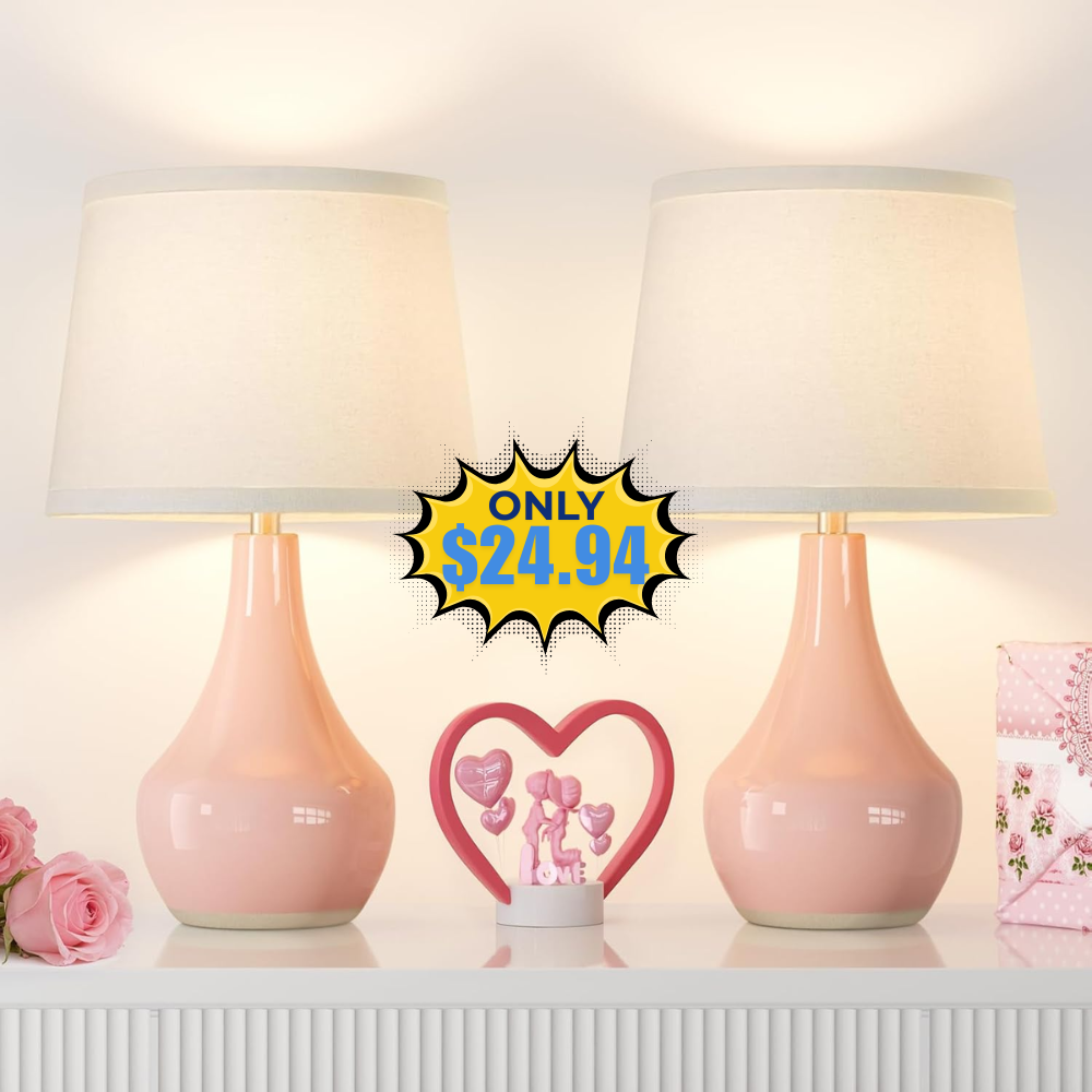 Seealle Pink Table Lamps Set of 2 Deal: Save 21% at Amazon