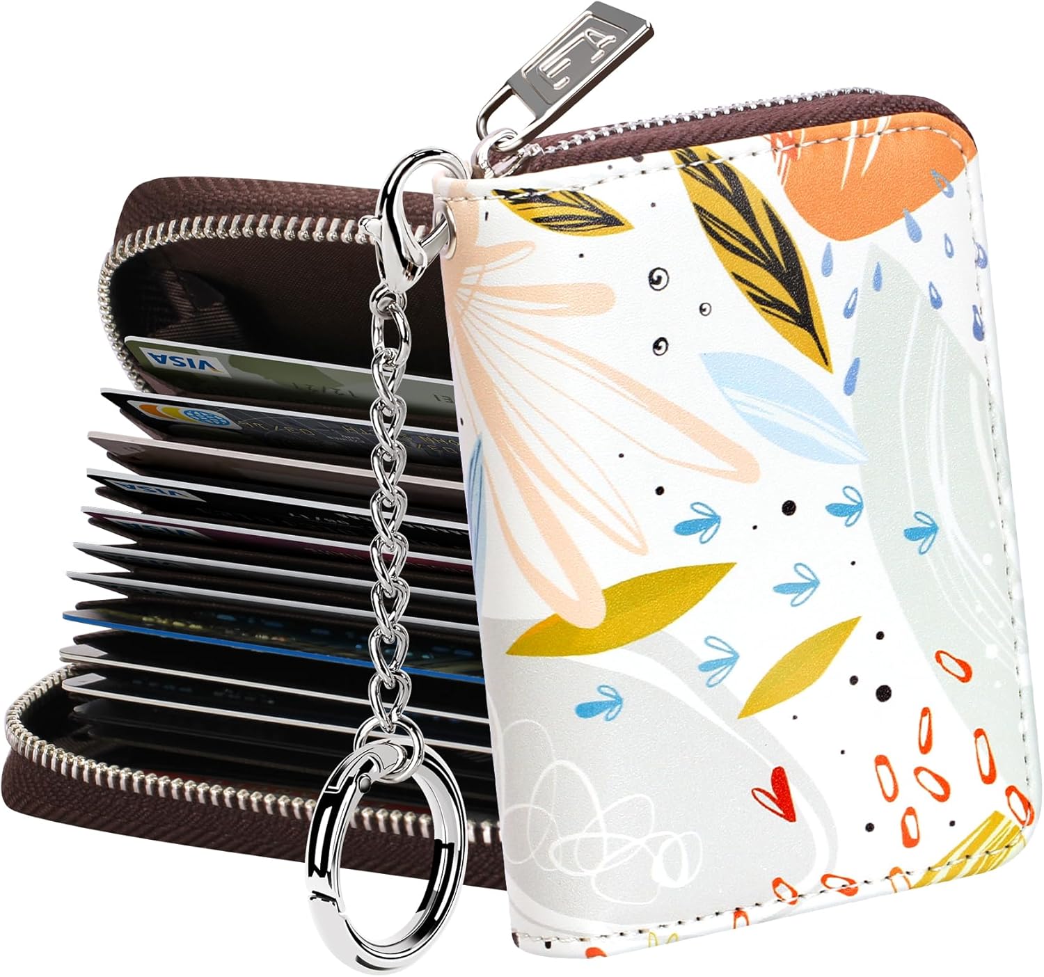 FurArt Credit Card Wallet, Zipper Card Cases Holder for Wome deal at Amazon