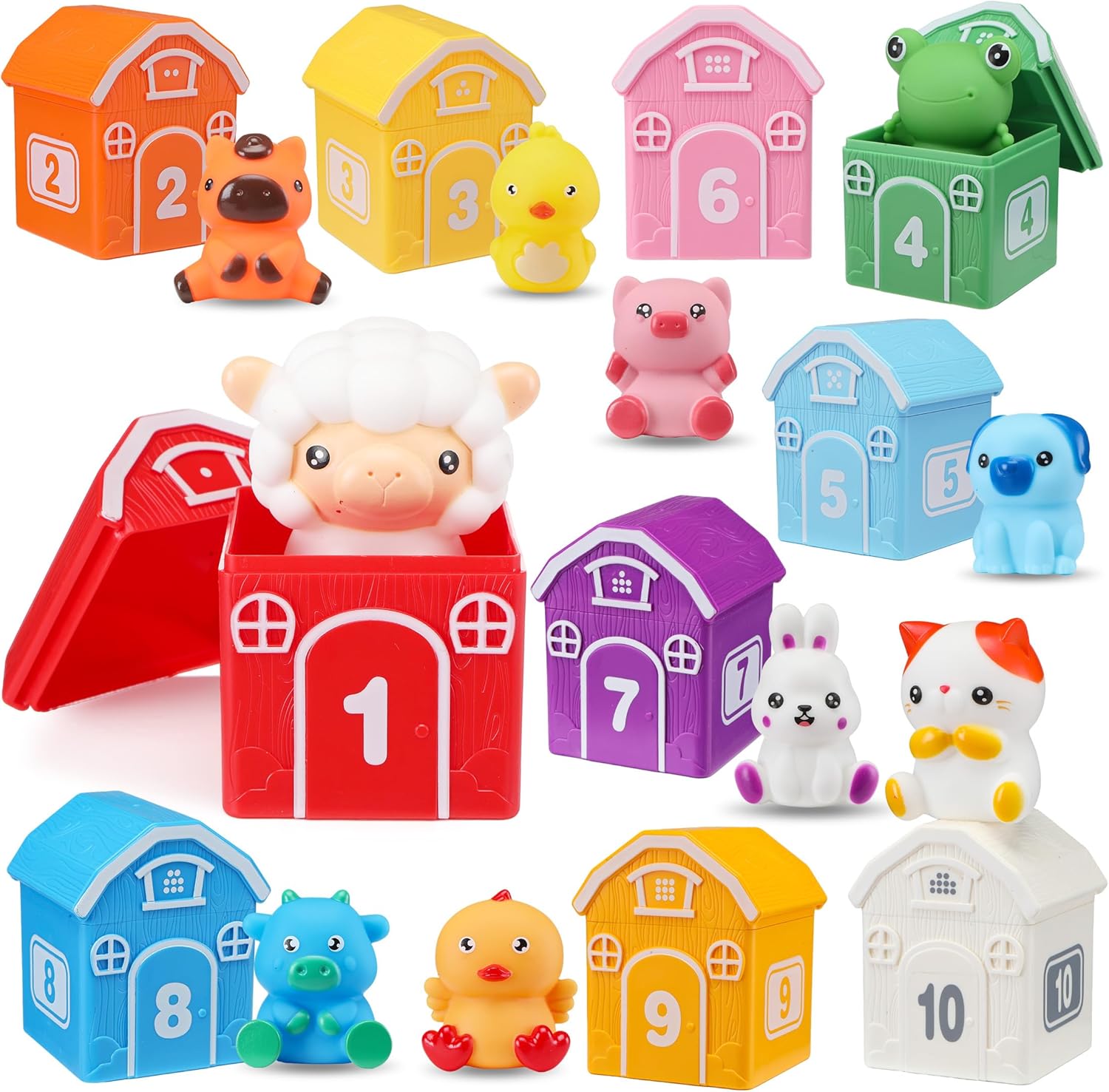 Montessori Toys for Toddlers, 20Pcs Farm Animal Toy Counting deal at Amazon