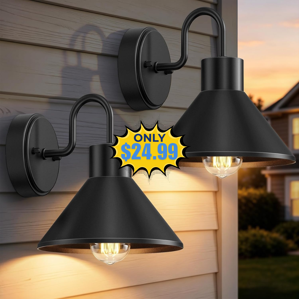 2-Pack Gooseneck Outdoor Wall Sconces Deal: Save $25 at Amazon