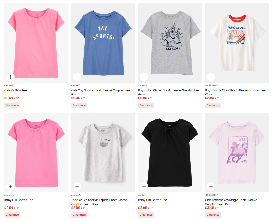 Carter’s Secret Sale Clearance: Save $13.01 from $2.99