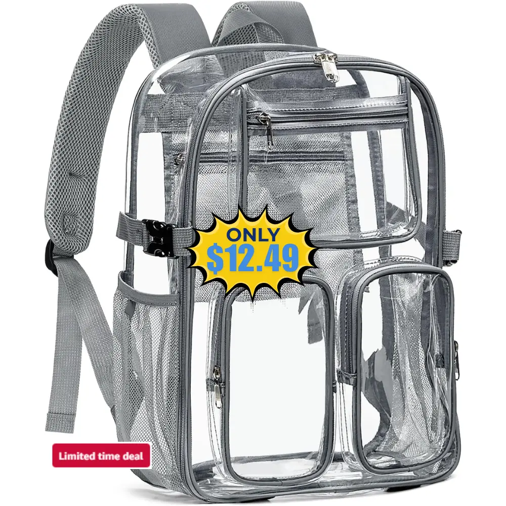 Heavy Duty Clear Backpack Deal: Save 50% at Amazon