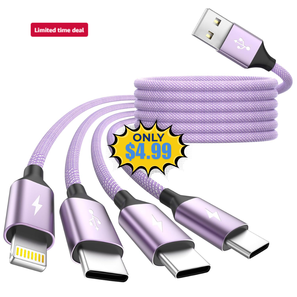 4-in-1 Multi Charging Cable Deal: Save 50% at Amazon